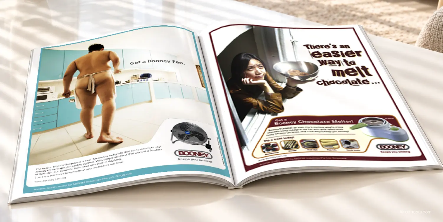 Booney print advertisement for lifestyle appliances, designed by ADWOW Singapore